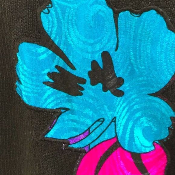 TanJay 80’s Vintage Floral Appliqué L/S Crew Neck Pullover Sweater Women’s Large - Picture 3 of 6